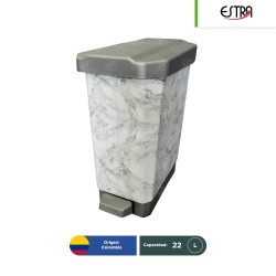 Bote de basura con pedal Estrabins IML mármol 22 L