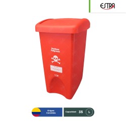Bote de basura tapa vaivén Estra RPBI Calavera 35 L